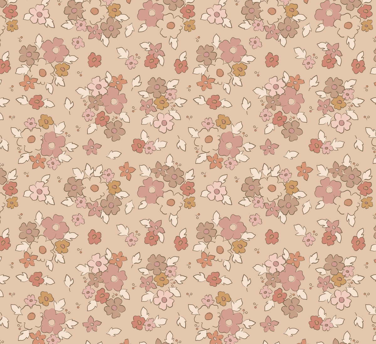 Behang - Speelse bloemen