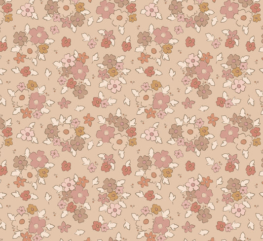 Behang - Speelse bloemen