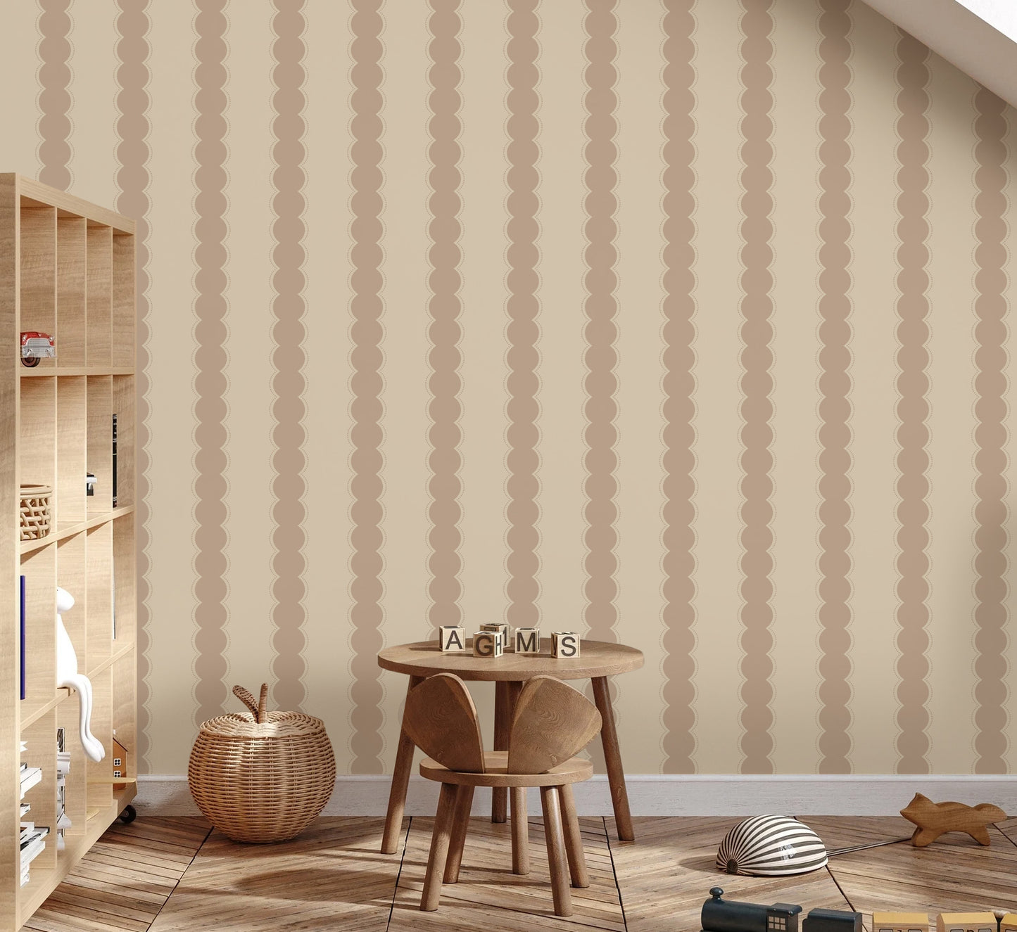 Behang - Strepen rond